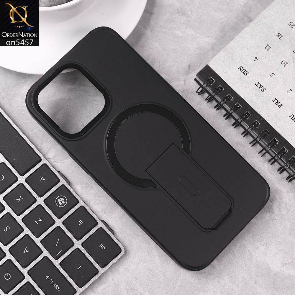 iPhone 16 Pro Max Cover - Black - New Magnatic Wirless Charging & Stand Back Case - Futurestore.pk