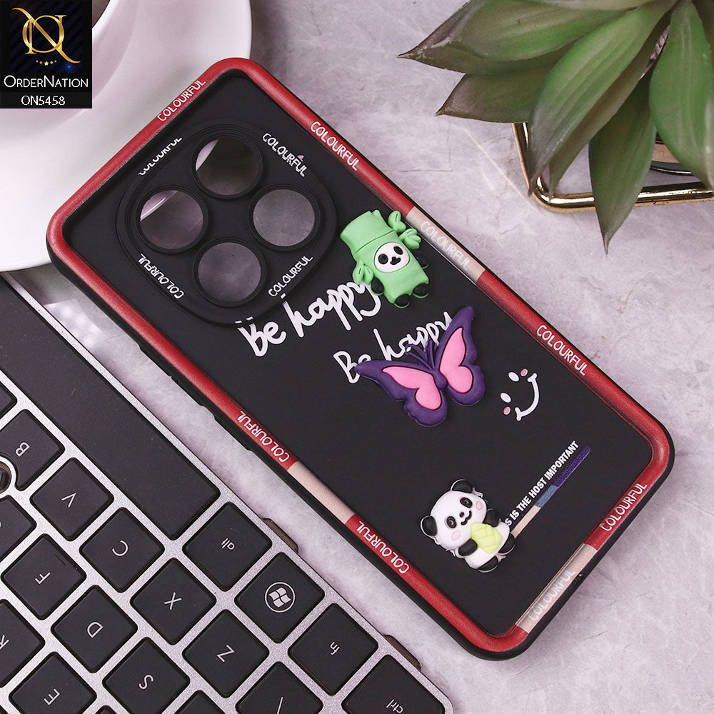 Xiaomi Redmi Note 14 Pro 4G Cover - Black - Cute Smily 3D Cartoon Soft Silicon Case