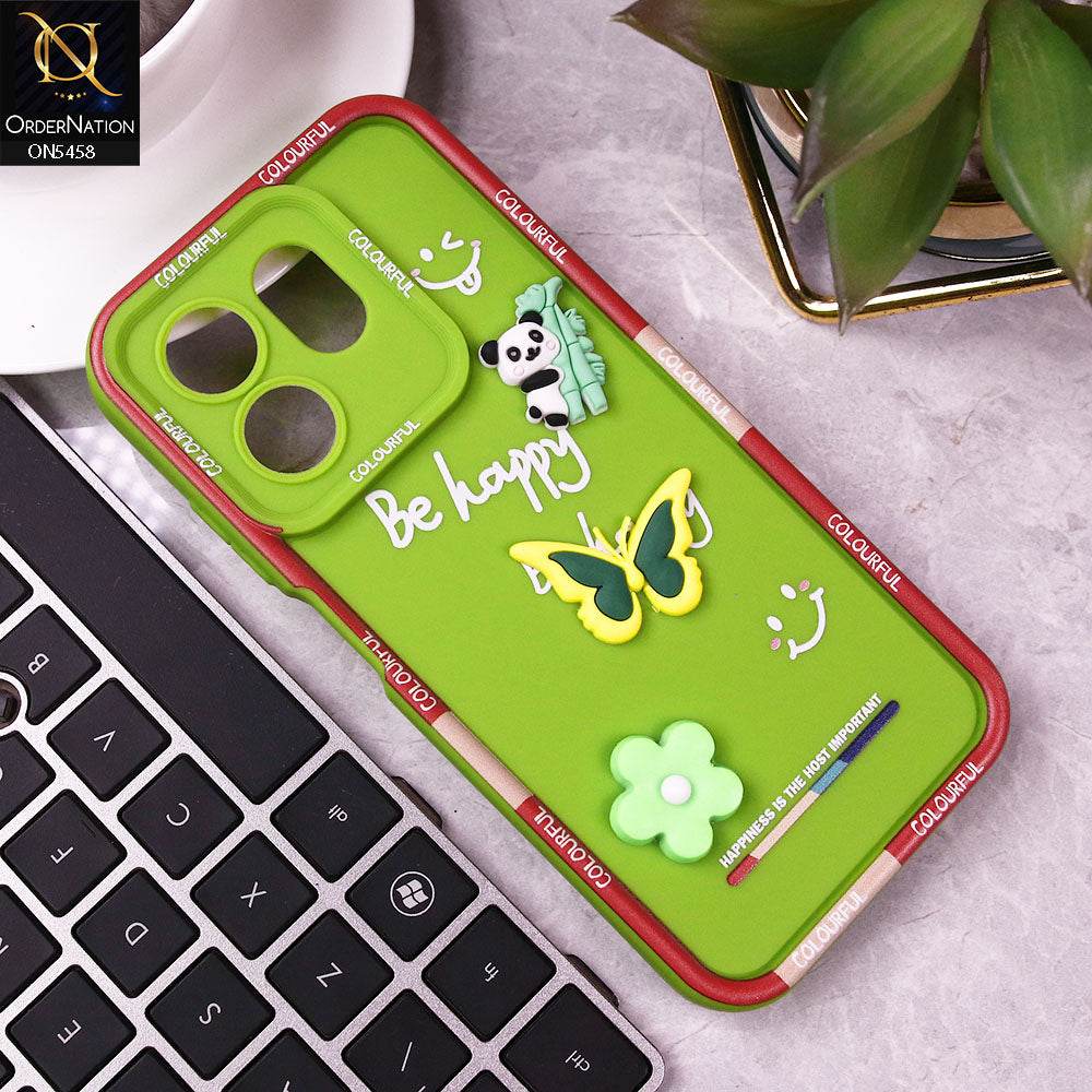 Infinix Smart 9 HD Cover - Green - Cute Smily 3D Cartoon Soft Silicon Case - Futurestore.pk