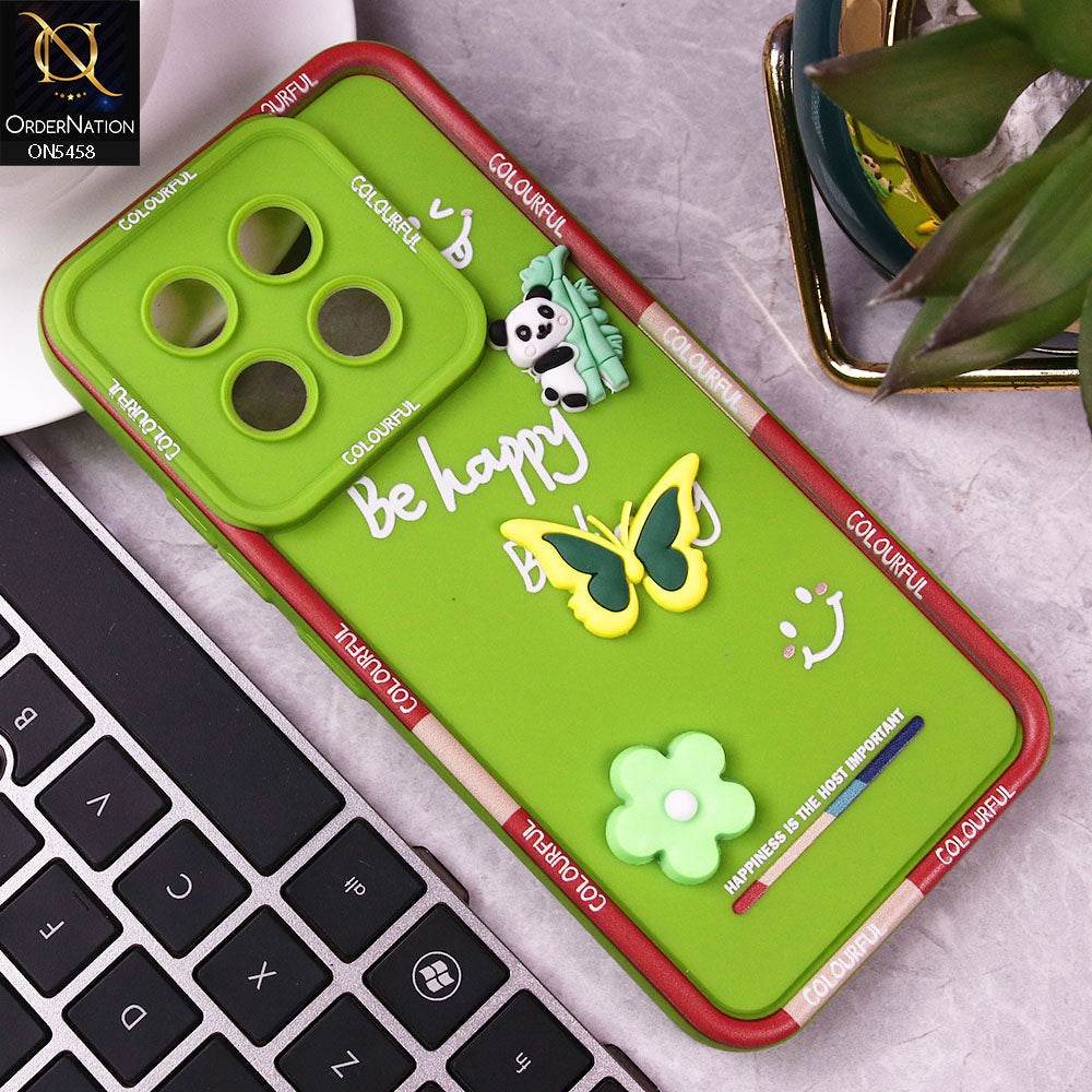 Tecno Spark 30 Pro Cover - Green - Cute Smily 3D Cartoon Soft Silicon Case - Futurestore.pk