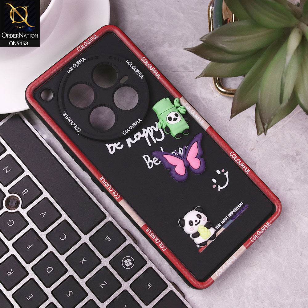 Infinix Zero 40 4G Cover - Black - Cute Smily 3D Cartoon Soft Silicon Case - Futurestore.pk