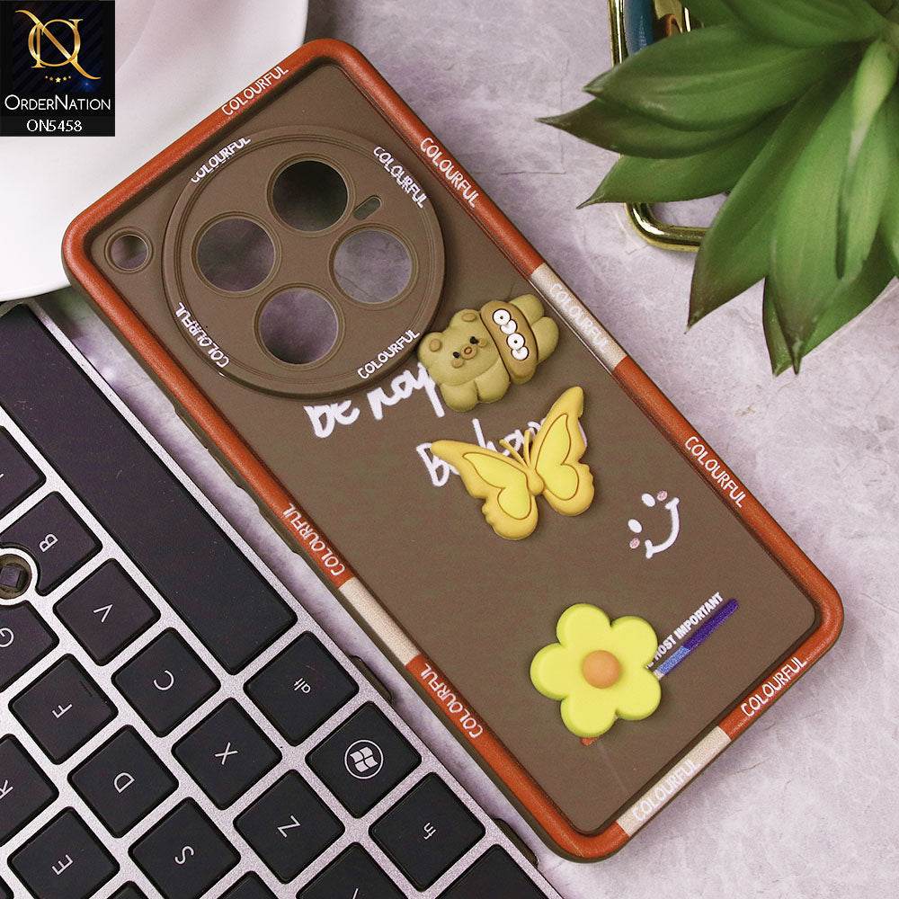 Infinix Zero 40 4G Cover - Brown - Cute Smily 3D Cartoon Soft Silicon Case - Futurestore.pk