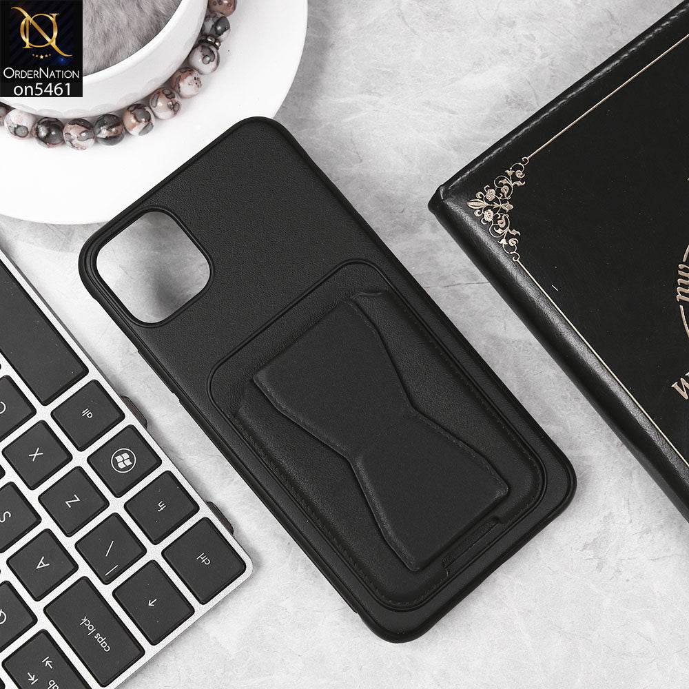 iPhone 11 Cover - Black - New Protective Case with Card Holder And Bracket Stand Holder - Futurestore.pk