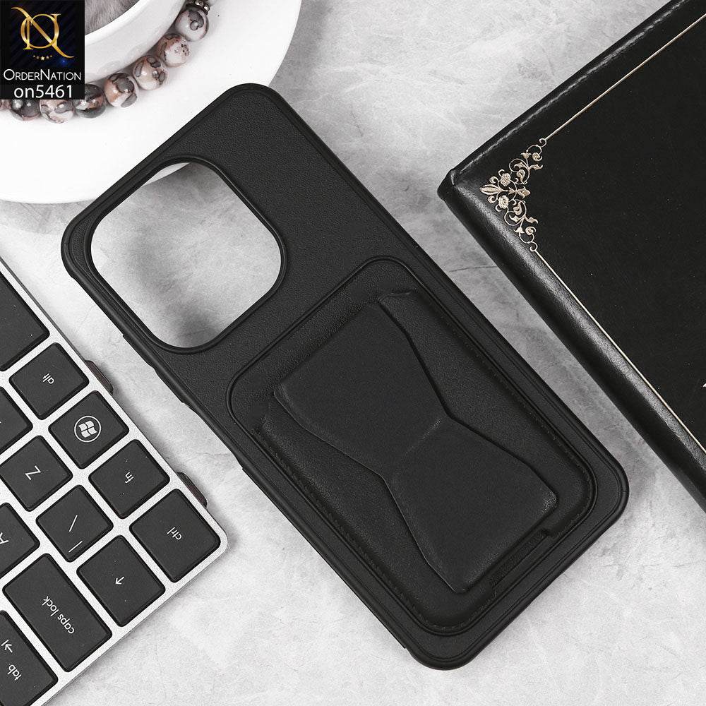 Infinix Smart 9 HD Cover - Black - New Protective Case with Card Holder And Bracket Stand Holder - Futurestore.pk