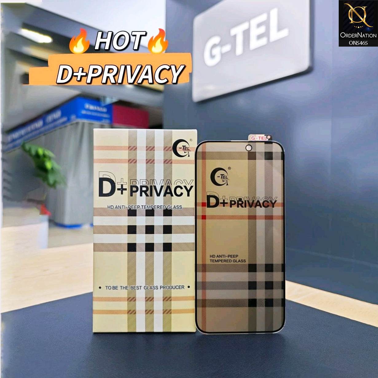 iPhone 13 Cover - Black - Privacy Glass Screen Protector G-tel D+ Privacy HD Anti-Peep Tempered Glass - Futurestore.pk