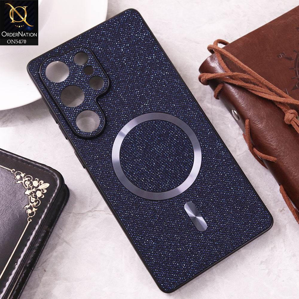 Samsung Galaxy S25 Ultra Cover - Blue - Premium Glitter Texture With Magsafe Case