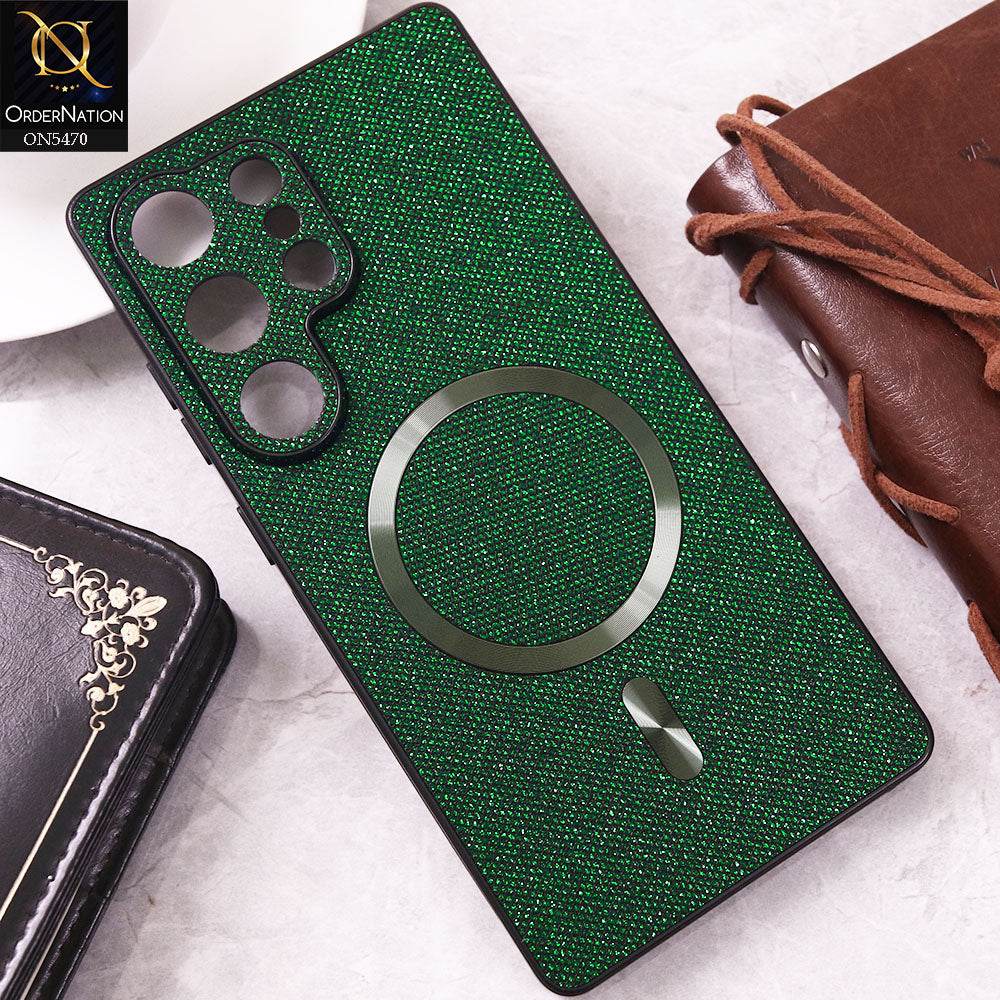 Samsung Galaxy S25 Ultra Cover - Green - Premium Glitter Texture With Magsafe Case