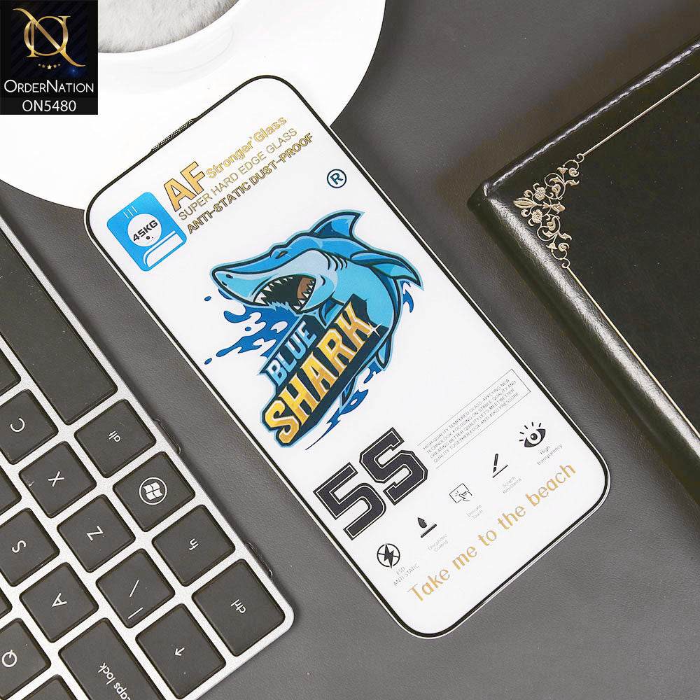iPhone 16 Pro Max Protector - Transparent - Blue Shark Anti Static Dust Proof Clear Glass Screen Protector - Futurestore.pk