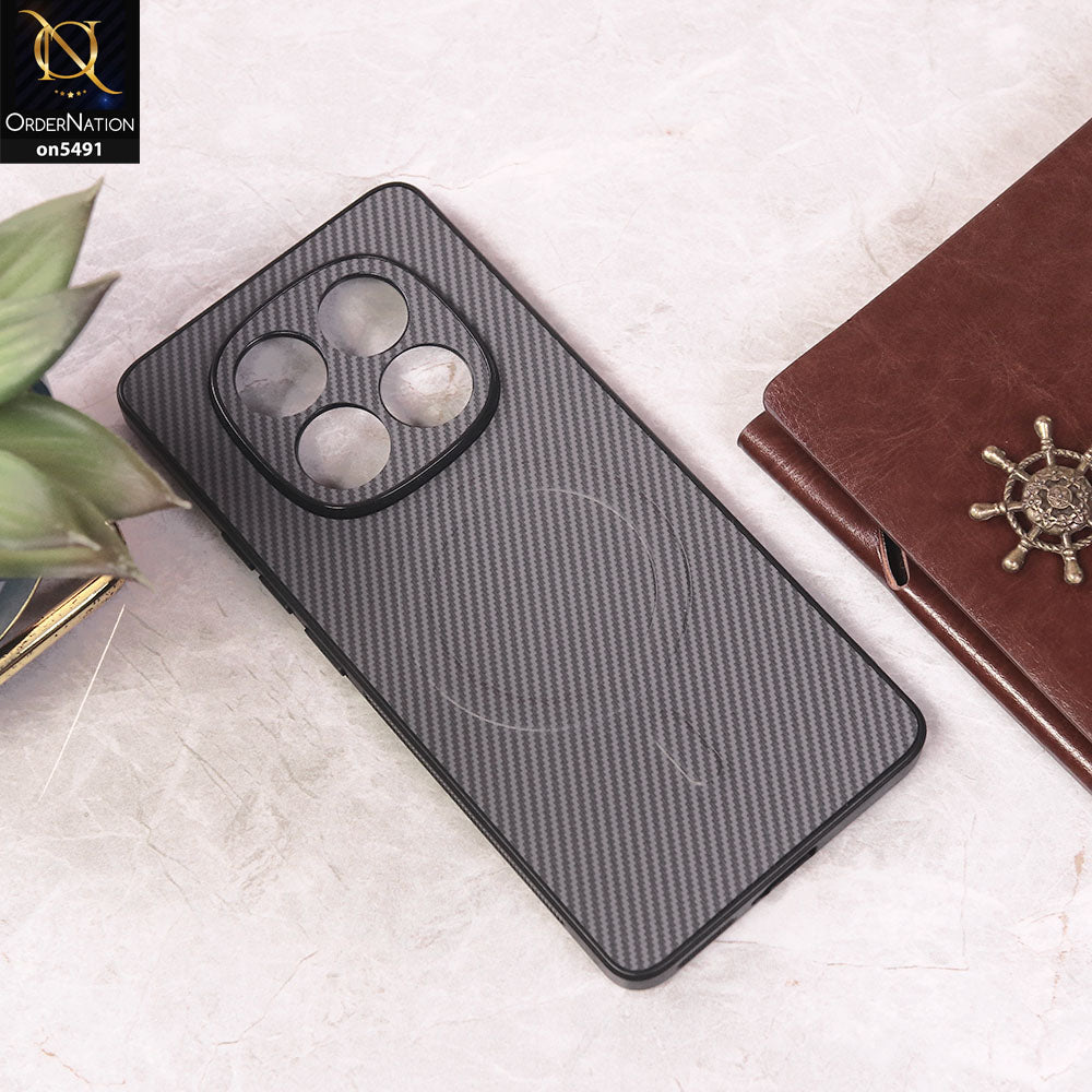 Xiaomi Redmi Note 14 Pro 4G Cover - Light Purple - Elegant Carbon Fiber Texture Magsafe Style Soft Borders Case Wirh Camera Protection