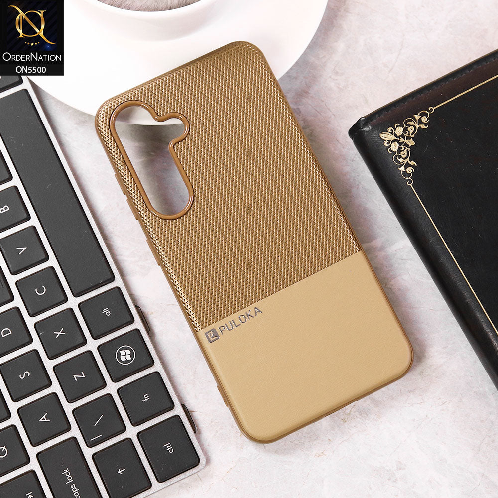 Samsung Galaxy A16 Cover - Brown - New Premium Leather Textured Soft Borderd Case