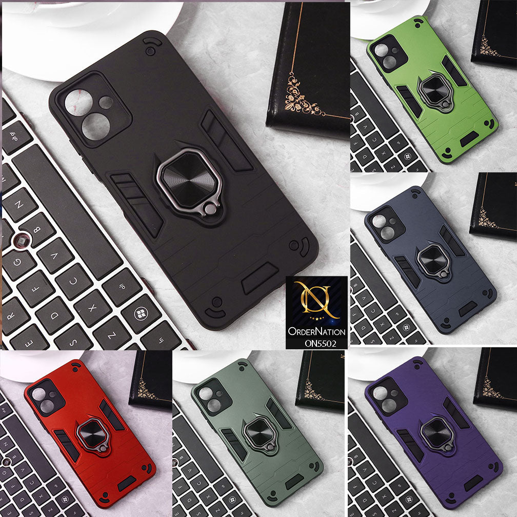 Samsung Galaxy A16 Cover - Midnight Blue - New Dual PC + TPU Hybrid Style Protective Soft Border Case With Kickstand Holder