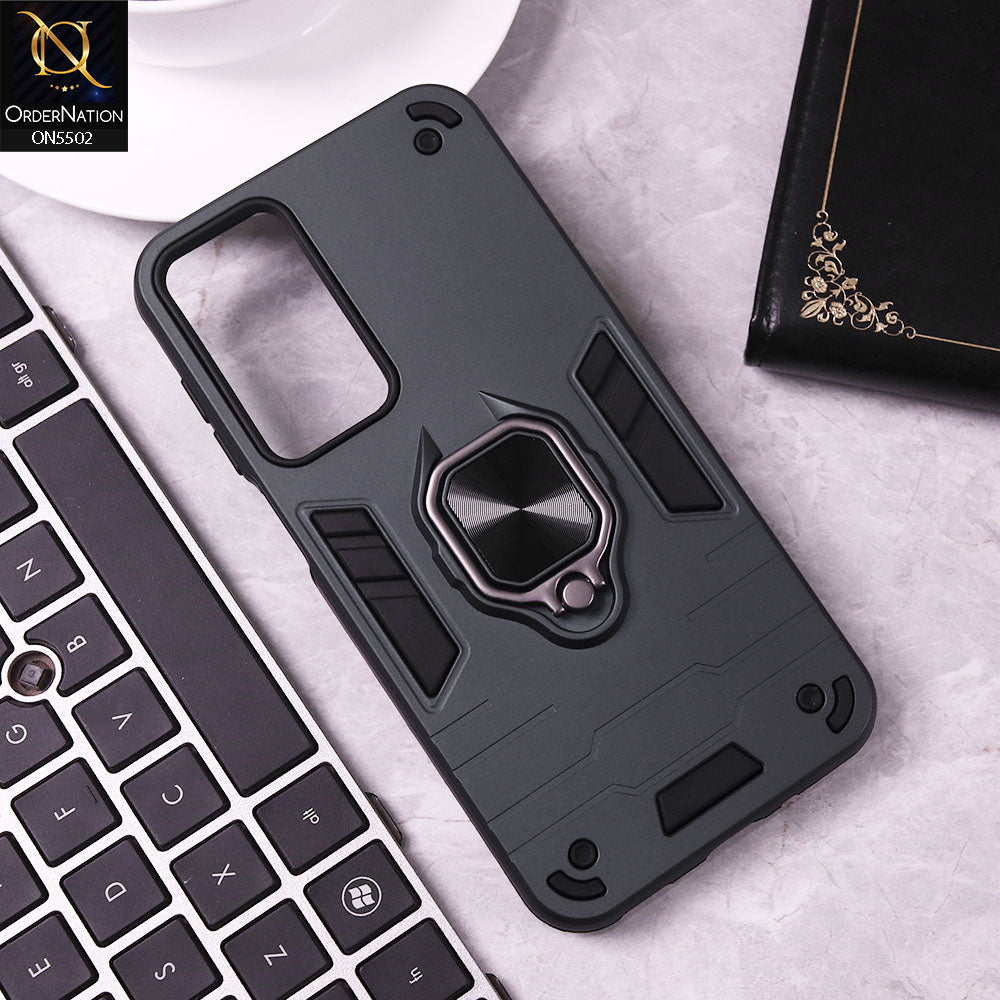 Samsung Galaxy A16 Cover - Midnight Blue - New Dual PC + TPU Hybrid Style Protective Soft Border Case With Kickstand Holder