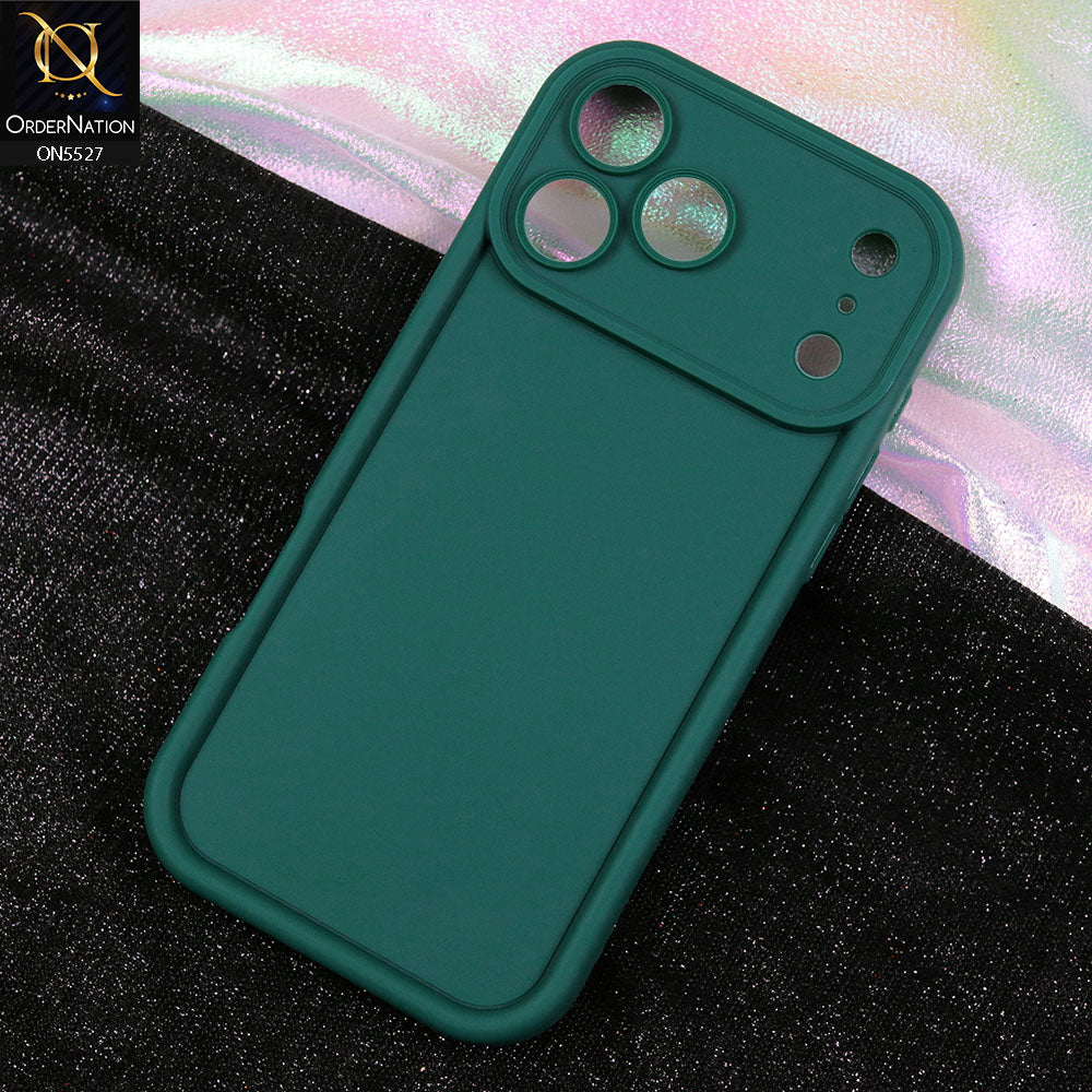 iPhone 17 Pro Max Cover - Dark Green - Soft Silicone Case With Round Bumper Matte TPU Shockproof Cover