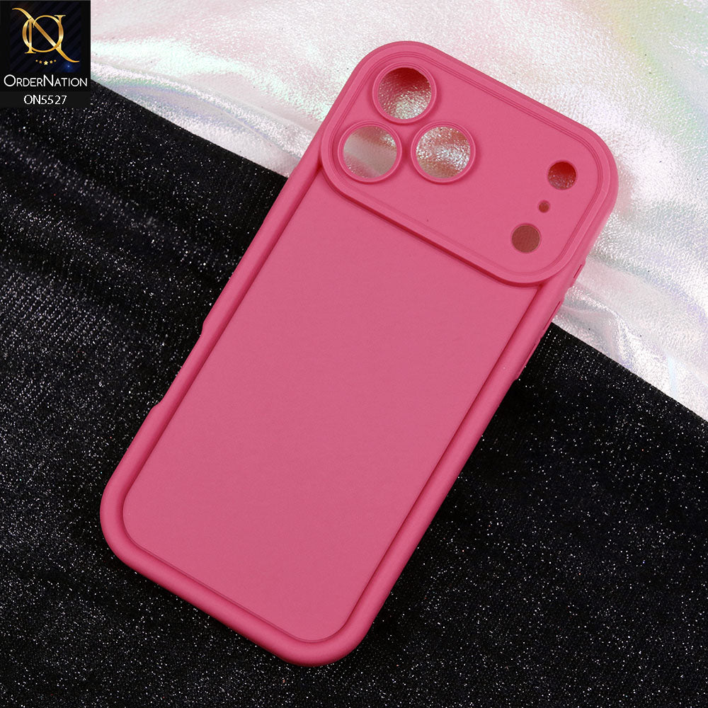 iPhone 17 Pro Max Cover - Dark Pink - Soft Silicone Case With Round Bumper Matte TPU Shockproof Cover