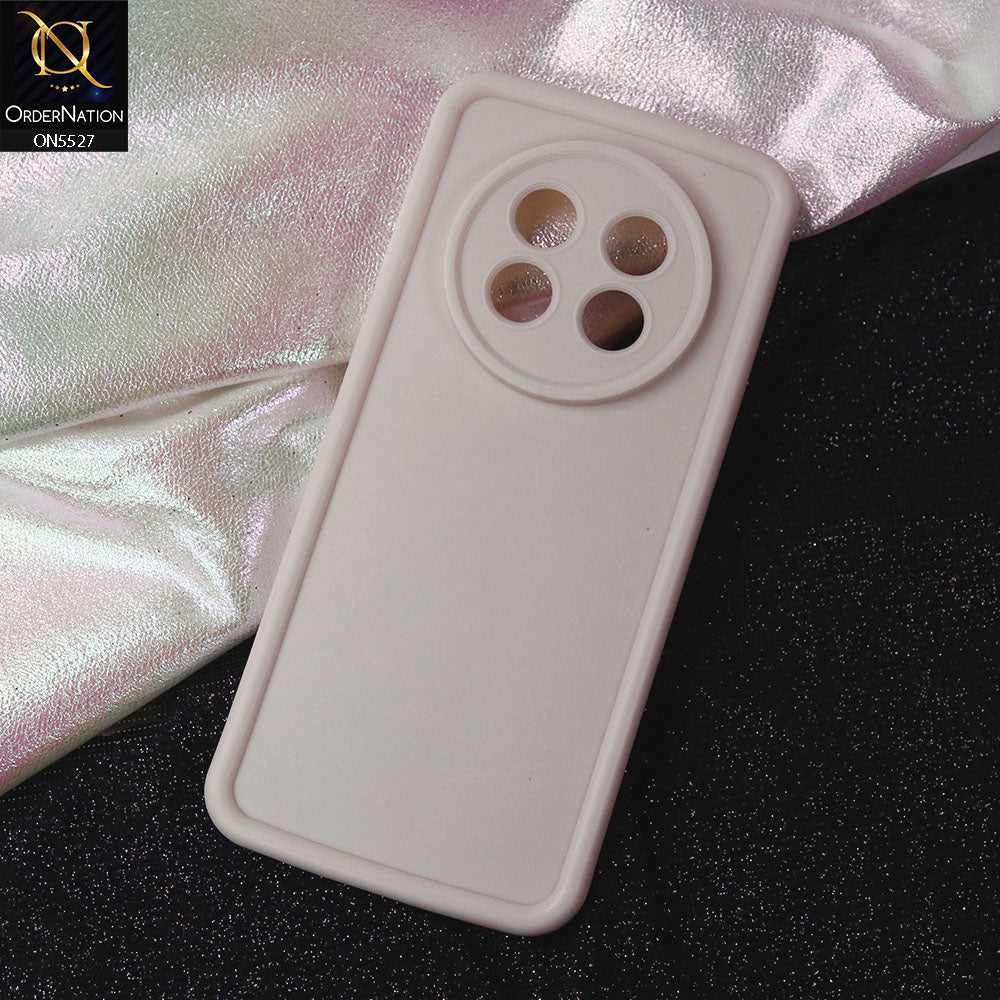 Realme 13 Pro Cover - Off White -Soft Silicone Case With Round Bumper Matte TPU Shockproof Cover