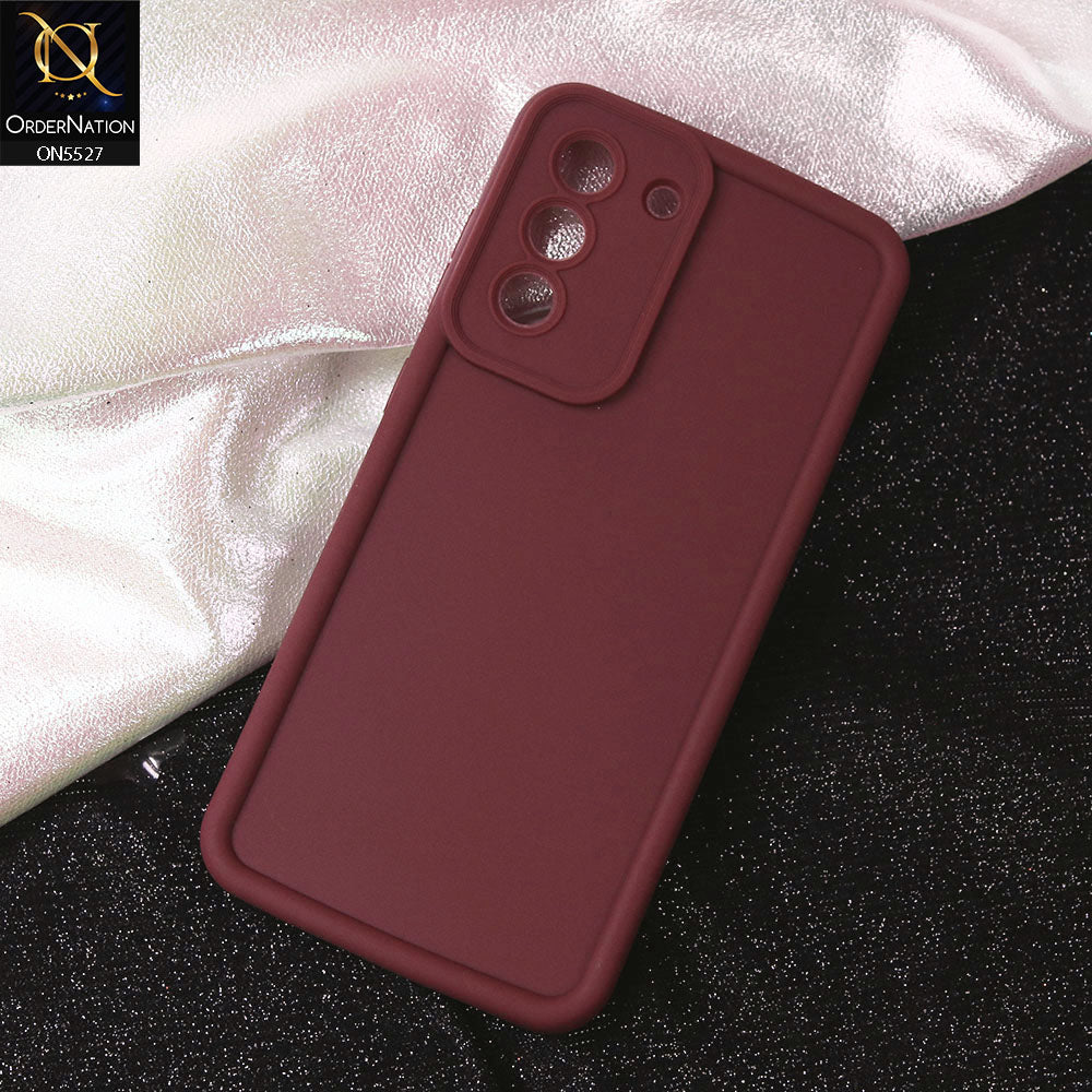 Samsung Galaxy S21 FE 5G Cover - Maroon - Soft Silicone Case With Round Bumper Matte TPU Shockproof Cover