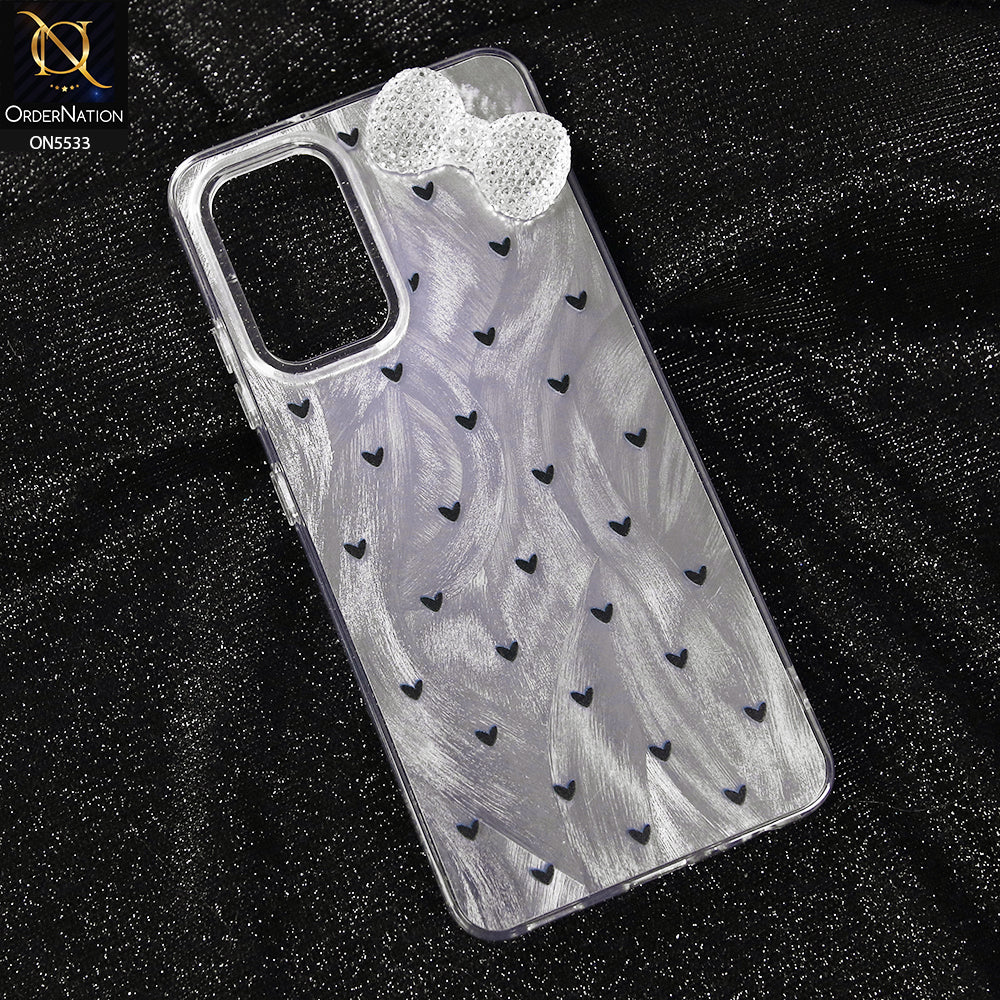 Samsung Galaxy A16 Cover - Design 2 - New Shiny Heart And Smily Soft Case With Crystal Bow