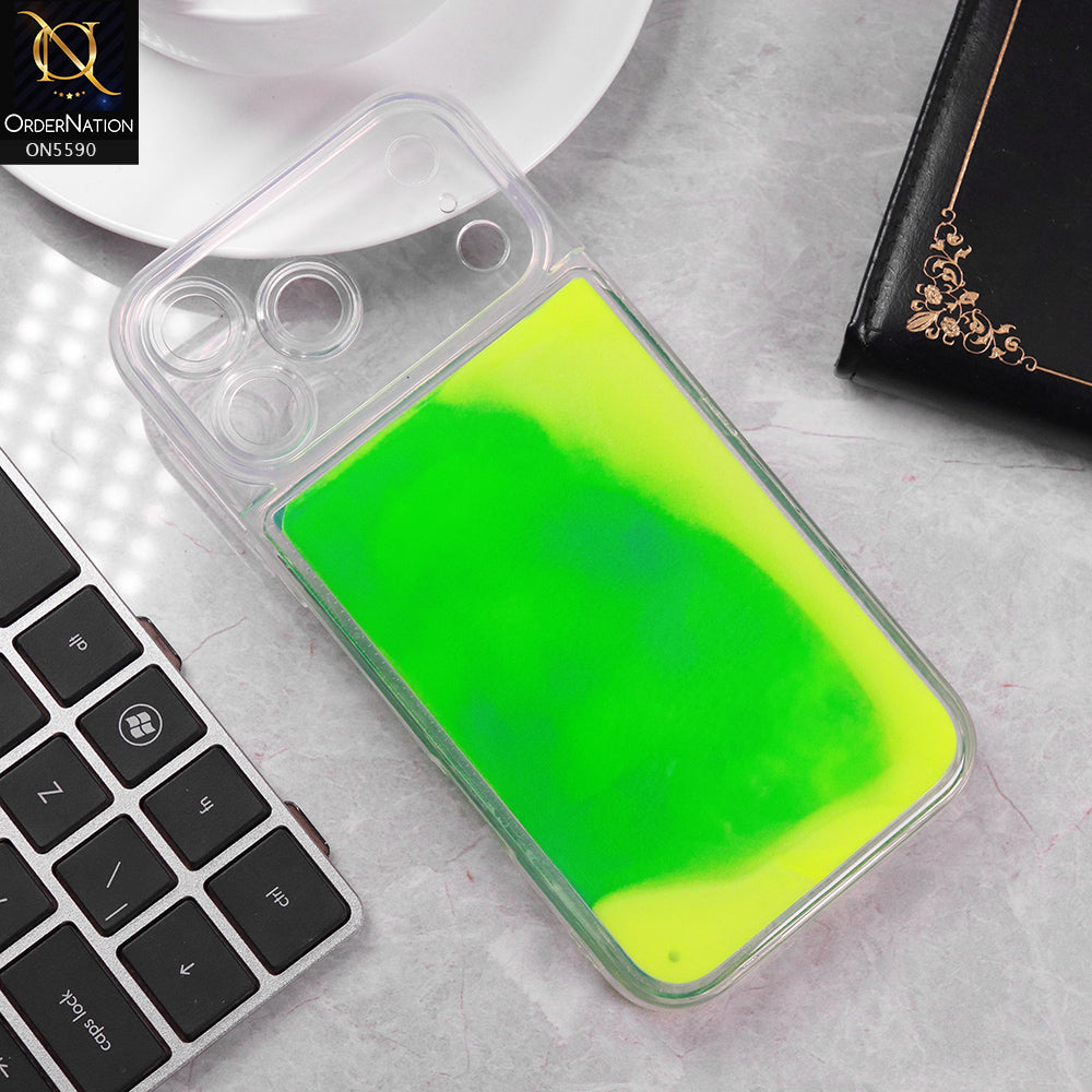 iPhone 17 Pro Max Cover - Green - New Liquid Moving Powder Tpu Soft Case