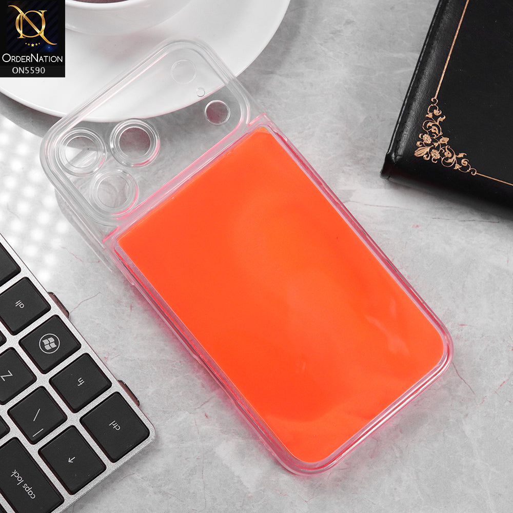 iPhone 17 Pro Max Cover - Orange - New Liquid Moving Powder Tpu Soft Case