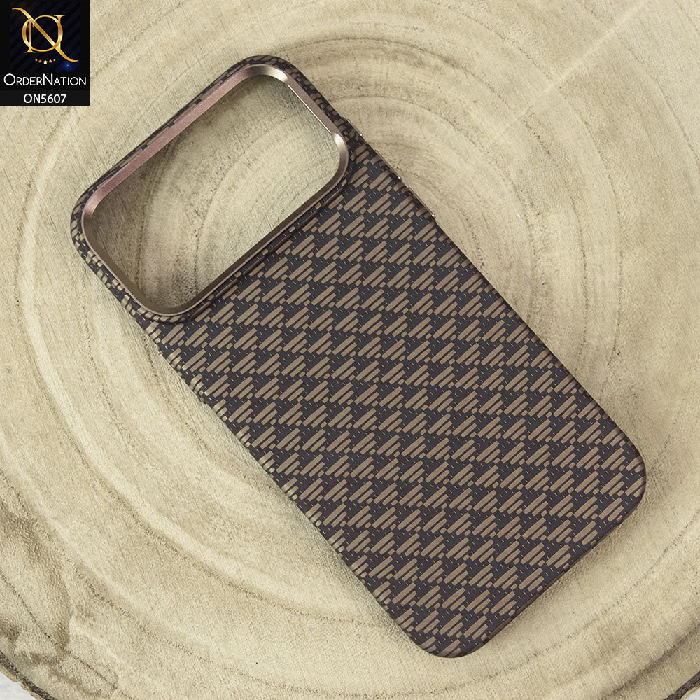 iPhone 17 Pro Max Cover - Design2 - Premium DFashionDesign Carbon Fiber Texture Ultra Thin Shell Case With Metal Camera Ring Borders