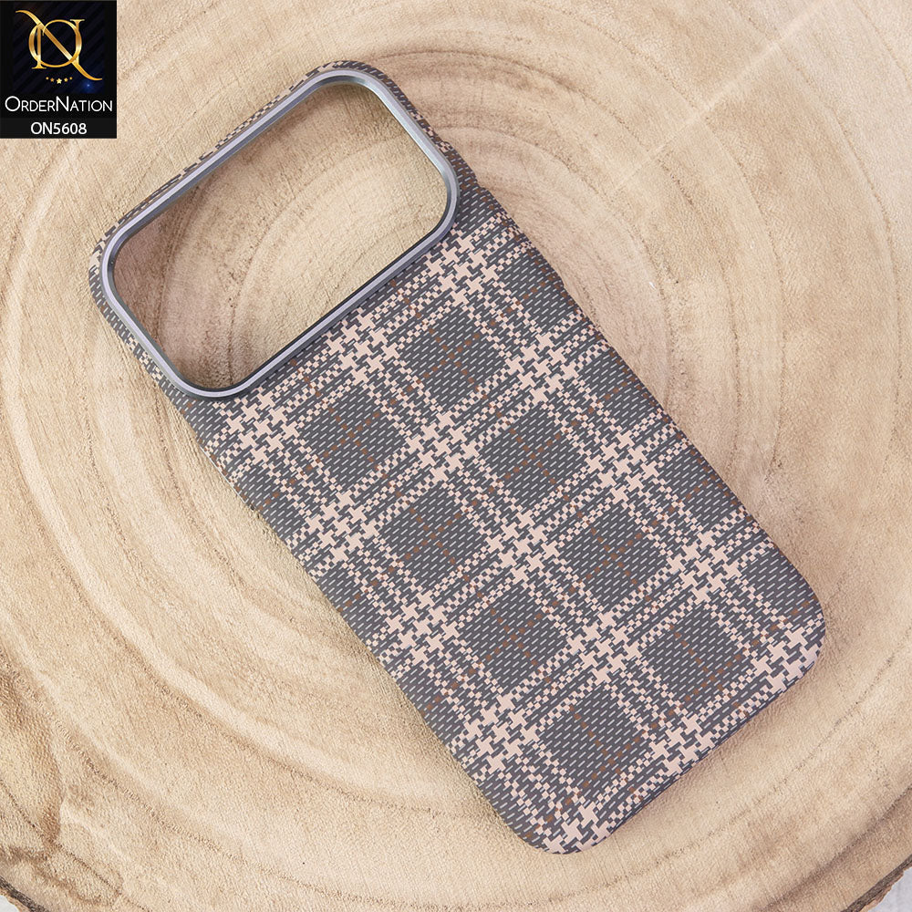 iPhone 17 Pro Max Cover - Design6 - Premium Piblue Carbon Fiber Texture Ultra Thin Shell Case With Metal Camera Ring Borders