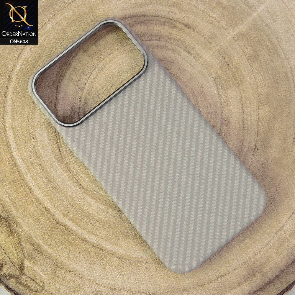 iPhone 17 Pro Max Cover - Design8 - Premium Piblue Carbon Fiber Texture Ultra Thin Shell Case With Metal Camera Ring Borders