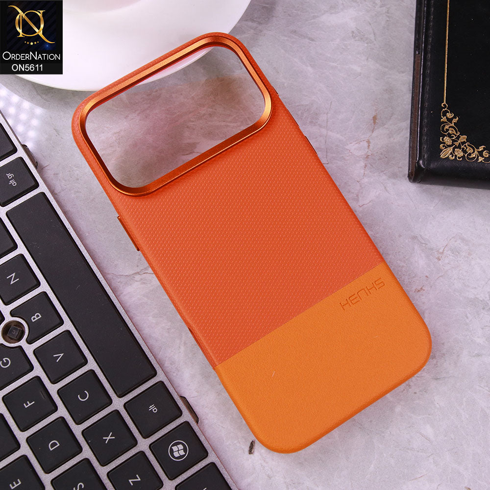 iPhone 17 Pro Max Cover - Design4 - New Henks Premium Carbon Fiber Texture Case With Metal Camera Ring