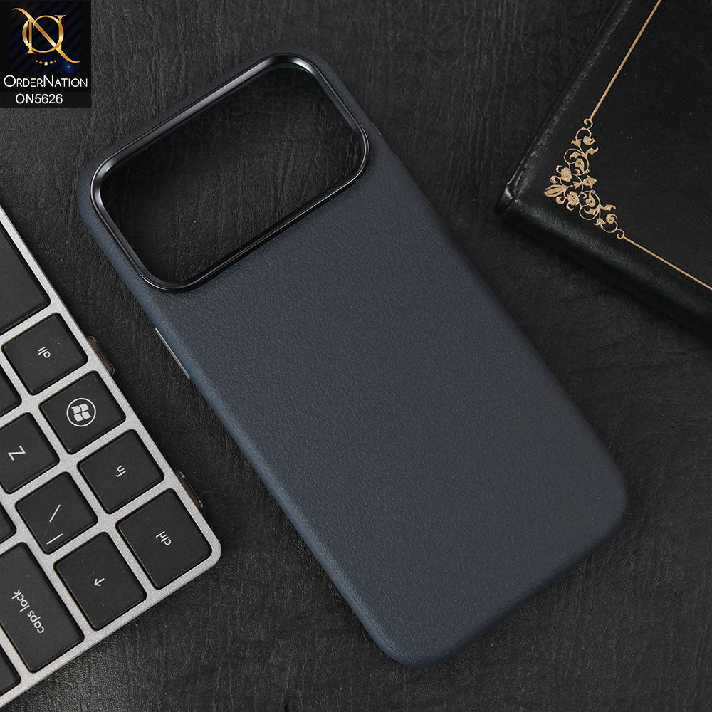 iPhone 17 Pro Max Cover - Blue -New Henks Premium Quality Vegan Leather Hazel Series Case With Metal Camera Ring