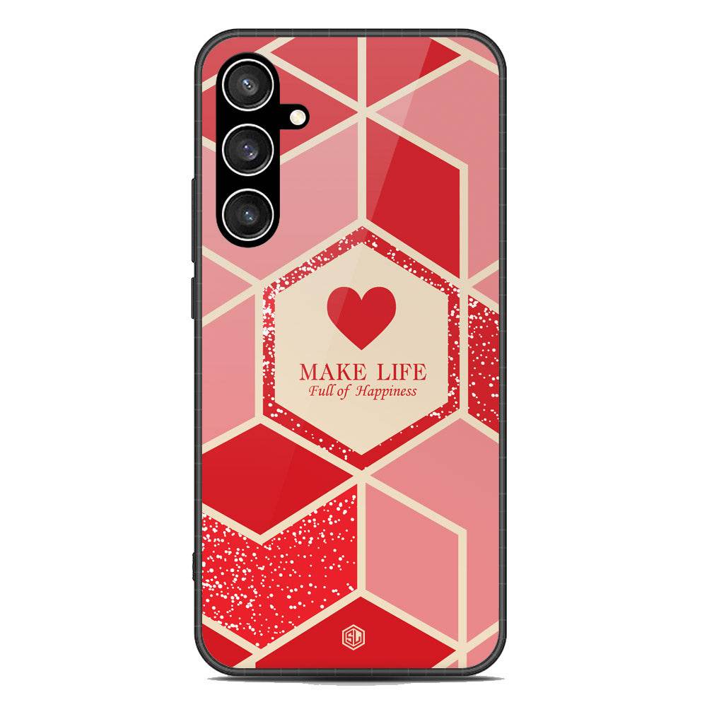 Happiness Series Soft Phone Case - Premium Glass Case - Design 5 - Samsung Galaxy S23 FE - Futurestore.pk