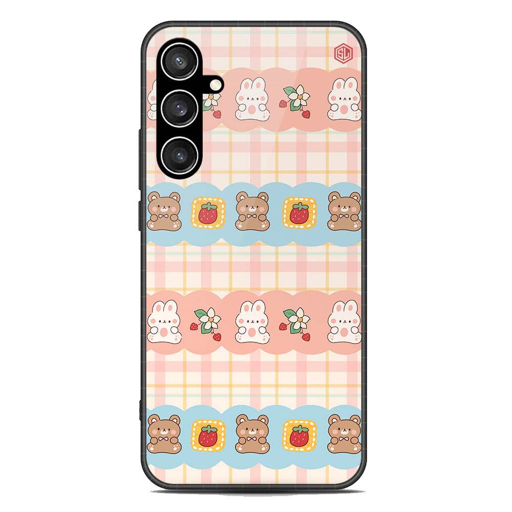 Cute Korean Design Series Soft Phone Case - Premium Glass Case - Design 5 - Samsung Galaxy S23 FE - Futurestore.pk