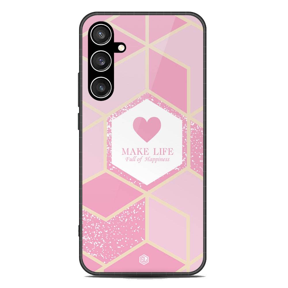 Happiness Series Soft Phone Case - Premium Glass Case - Design 3 - Samsung Galaxy S23 FE - Futurestore.pk