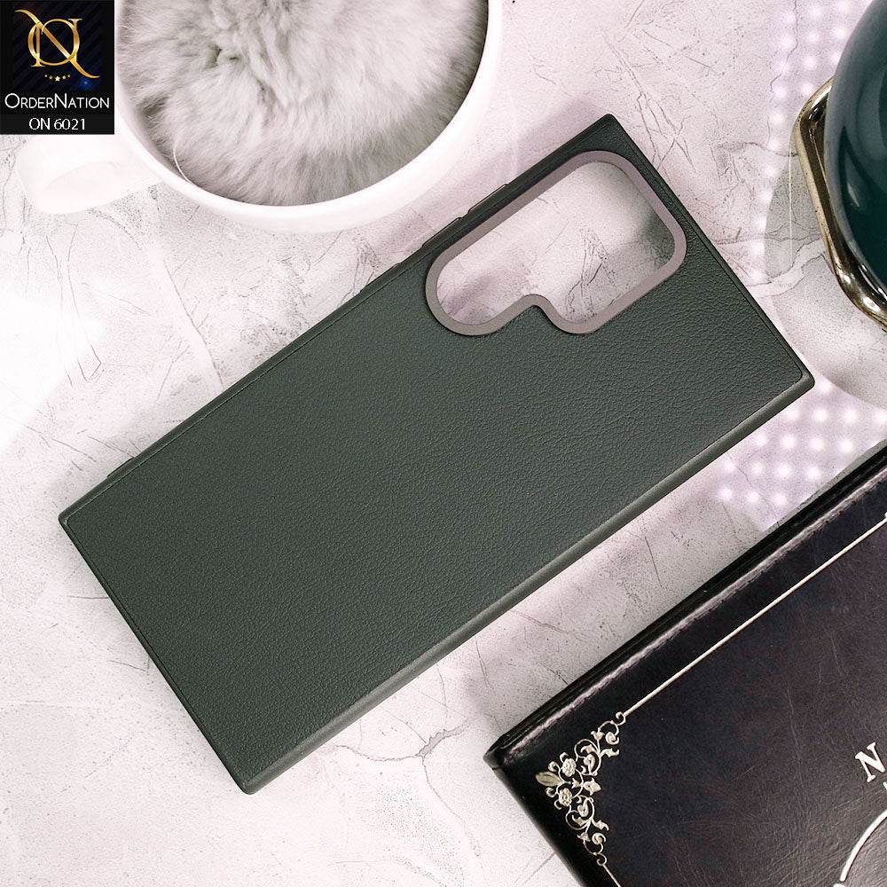 Samsung Galaxy S24 Ultra Cover - Green - BIGC Leather Case With All Around Full Camera Protection