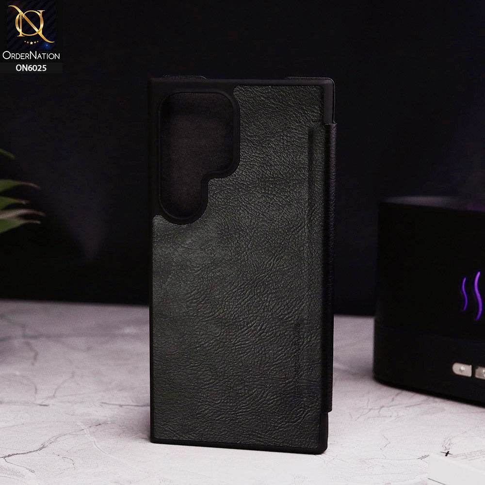 Samsung Galaxy S24 Ultra Cover - Black - G-Case Business Series Premium PU Leather Flip Book Card Slot Case