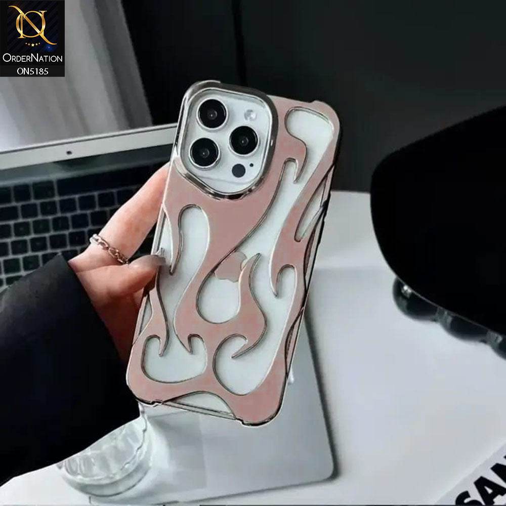 iPhone 16 Pro Max Cover - Rose Gold - New Shiny Electroplating Flame Series Soft Case - Futurestore.pk