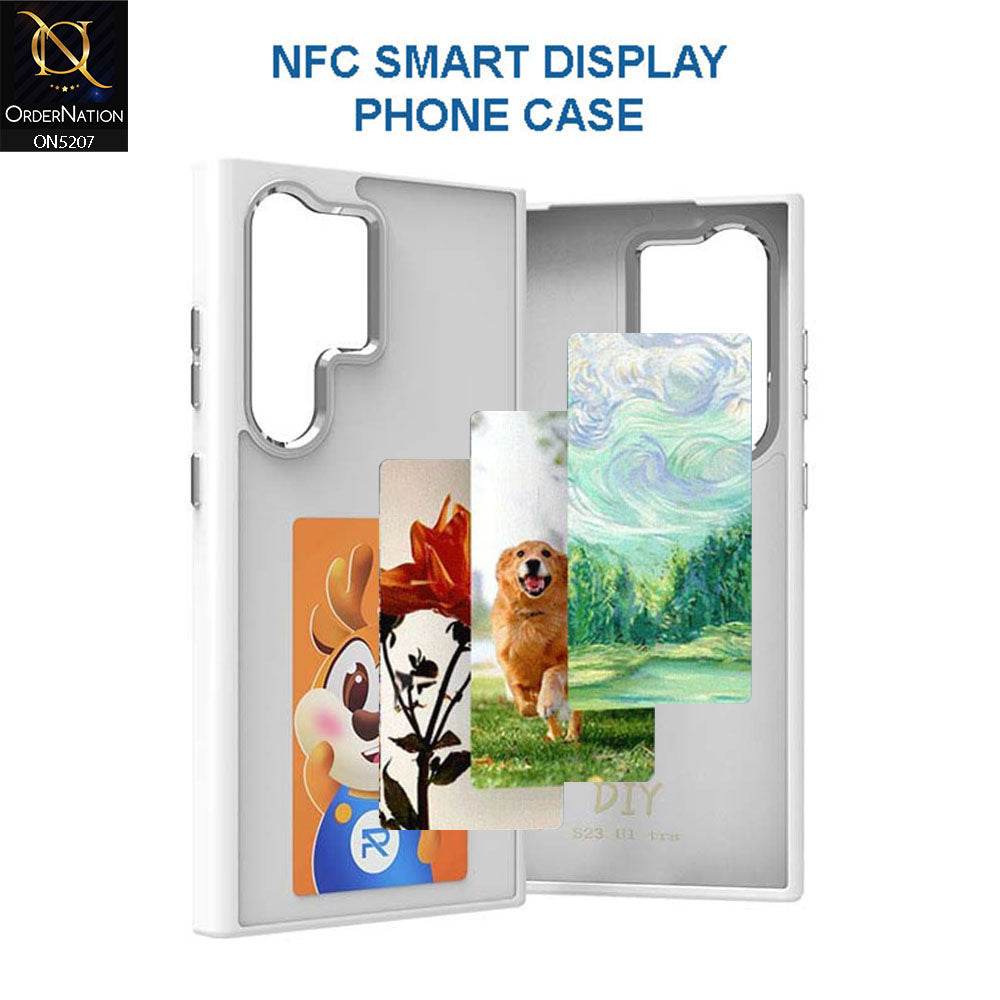 Samsung Galaxy S24 Ultra Cover - White - New Tecnology Four-Color E-ink Screen NFC DIY Phone Case - Futurestore.pk