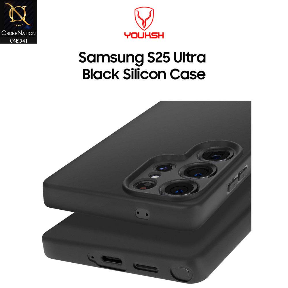 Samsung Galaxy S25 Ultra Cover - Black - Youksh Soft Silicon Case - Futurestore.pk