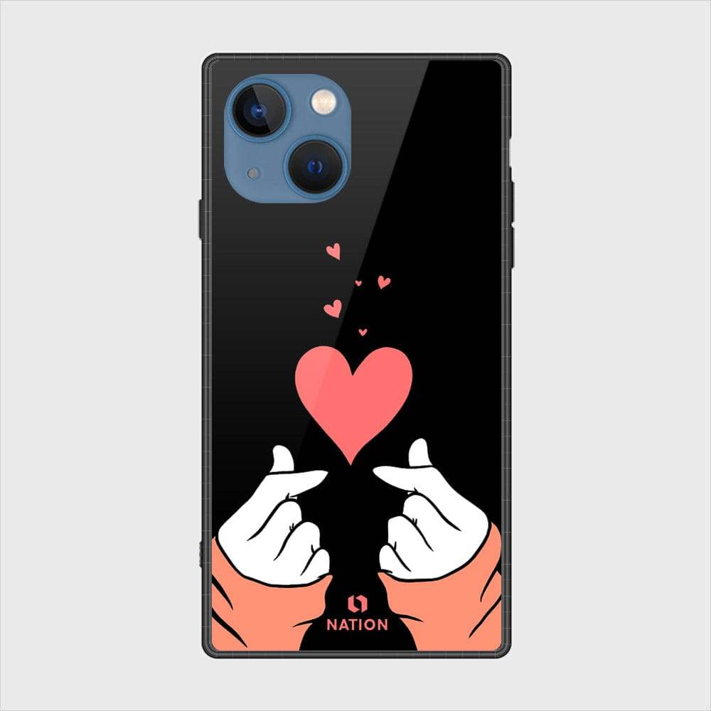 iPhone 13 Cover- Onation Heart Series - HQ Ultra Shine Premium Infinity Glass Soft Silicon Borders Case Design7