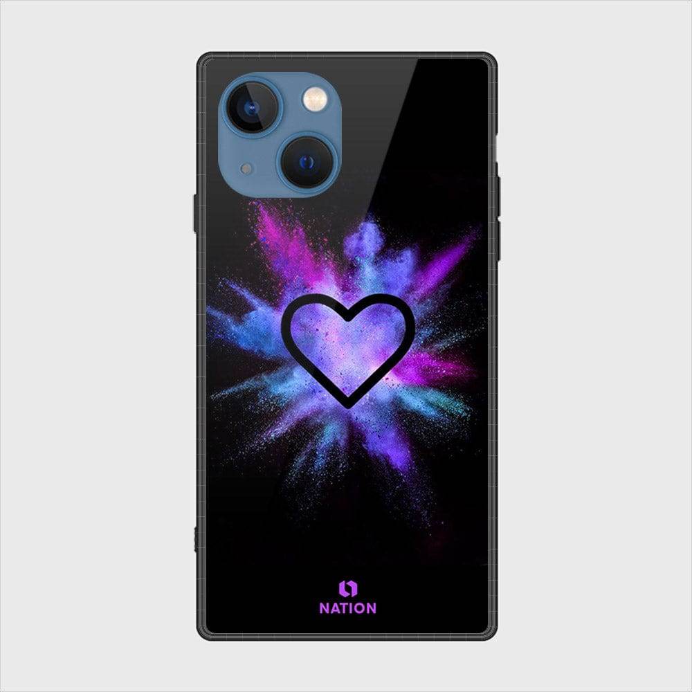 iPhone 13 Cover- Onation Heart Series - HQ Ultra Shine Premium Infinity Glass Soft Silicon Borders Case Design8