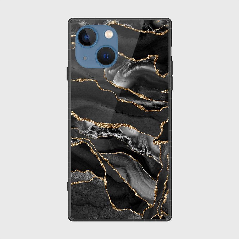 iPhone 13 Cover- Black Marble Series - HQ Ultra Shine Premium Infinity Glass Soft Silicon Borders Case - Futurestore.pk