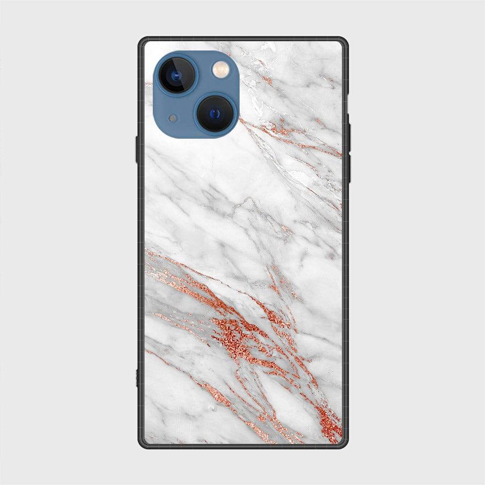 iPhone 13 Cover- White Marble Series - HQ Ultra Shine Premium Infinity Glass Soft Silicon Borders Case Design2