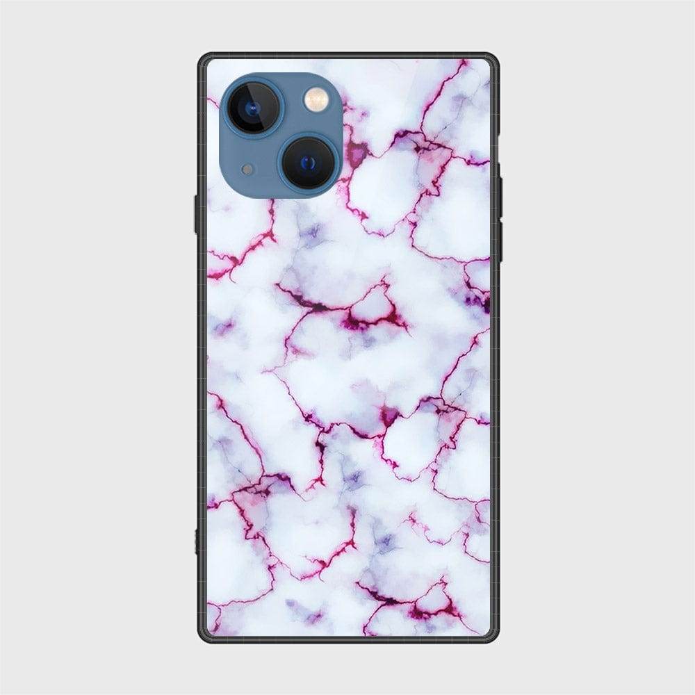 iPhone 13 Cover- White Marble Series - HQ Ultra Shine Premium Infinity Glass Soft Silicon Borders Case Design4