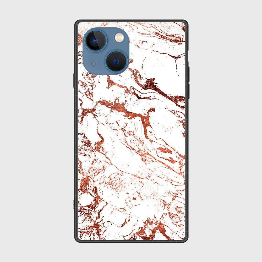 iPhone 13 Cover- White Marble Series 2 - HQ Ultra Shine Premium Infinity Glass Soft Silicon Borders Case Design4