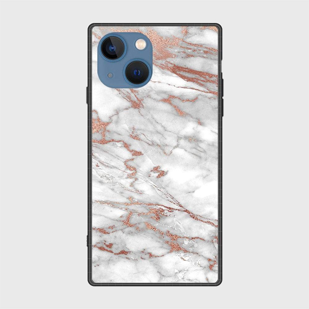 iPhone 13 Cover- White Marble Series 2 - HQ Ultra Shine Premium Infinity Glass Soft Silicon Borders Case Design7