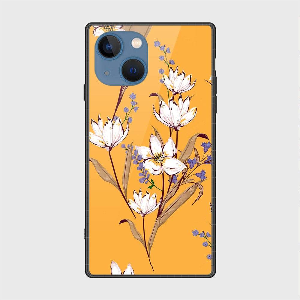 iPhone 13 Cover- Floral Series - HQ Ultra Shine Premium Infinity Glass Soft Silicon Borders Case Design5