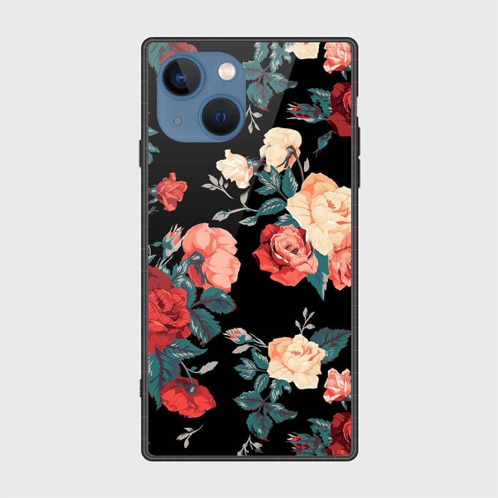 iPhone 13 Cover- Floral Series 2 - HQ Ultra Shine Premium Infinity Glass Soft Silicon Borders Case Design2