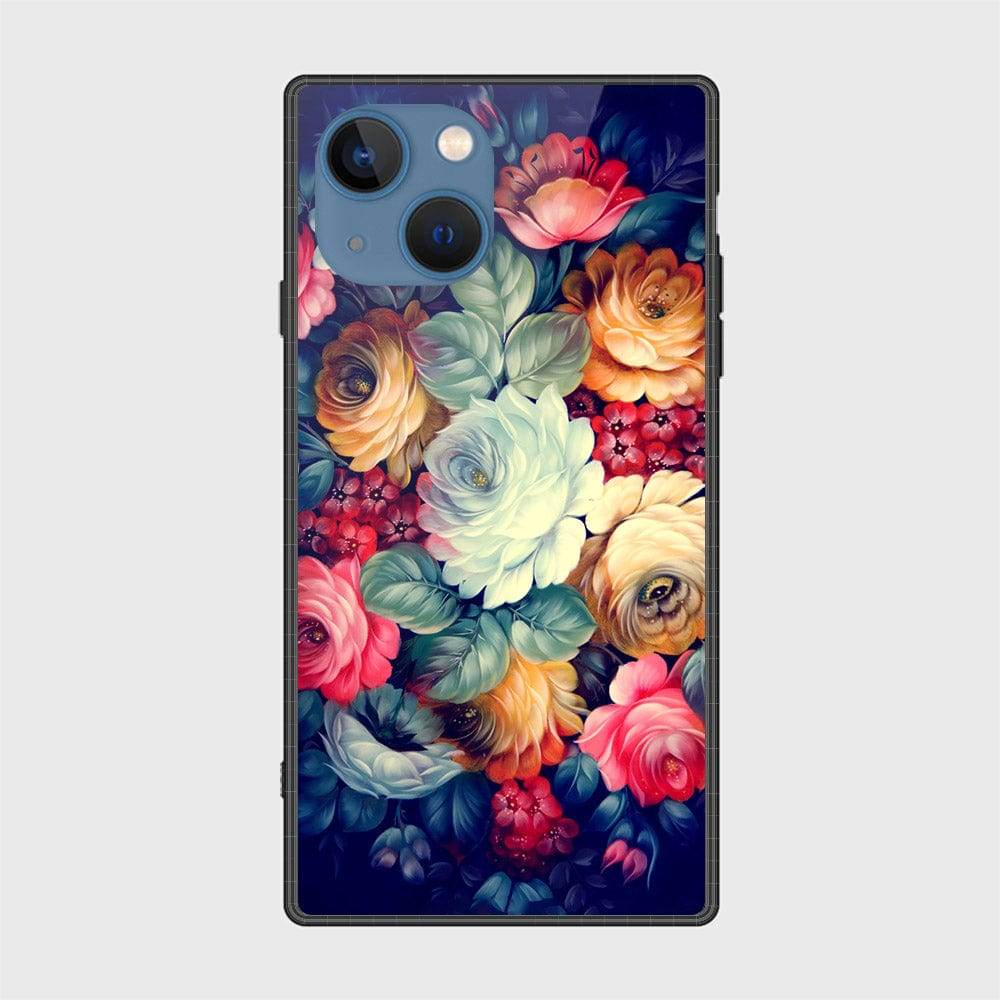 iPhone 13 Cover- Floral Series 2 - HQ Ultra Shine Premium Infinity Glass Soft Silicon Borders Case Design5