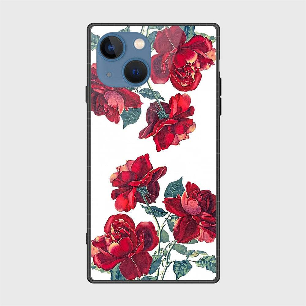 iPhone 13 Cover- Floral Series 2 - HQ Ultra Shine Premium Infinity Glass Soft Silicon Borders Case Design6