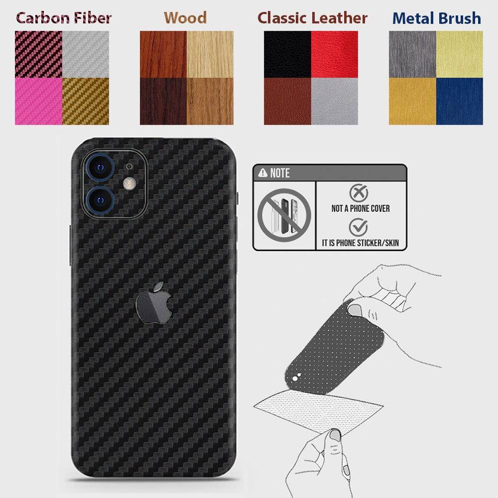 iPhone 11 Back Skins - Material Series - Glitter, Leather, Wood, Carbon Fiber etc - Only Back No Sides - Futurestore.pk