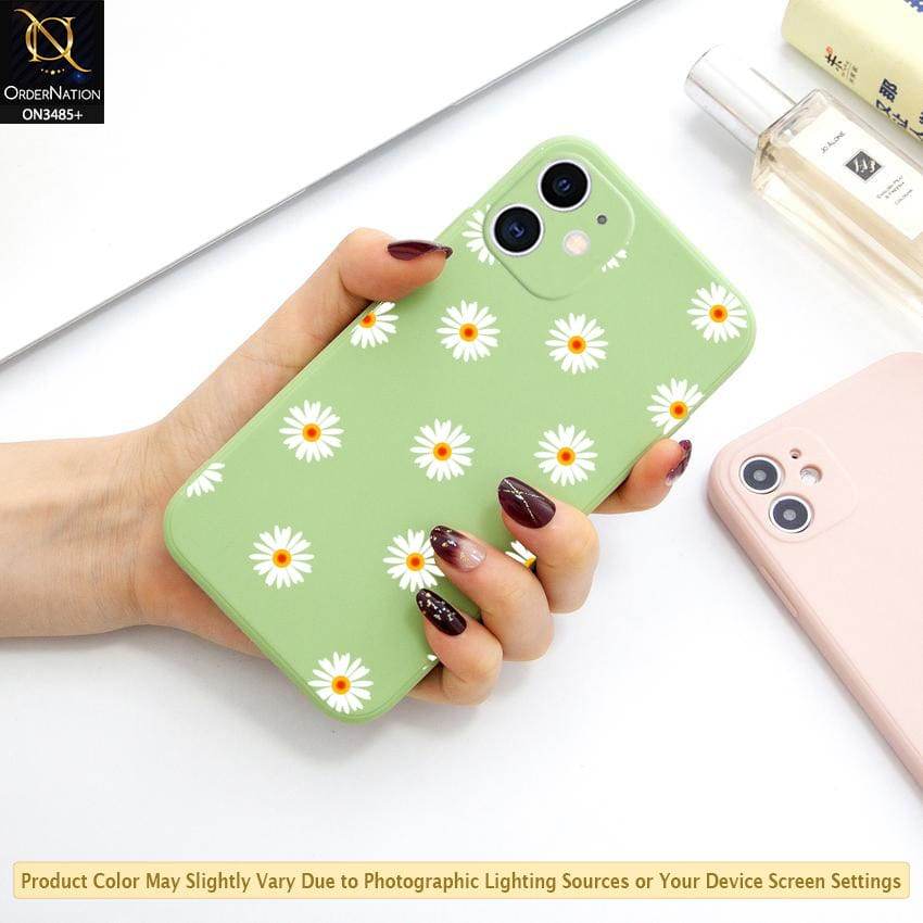 iPhone 11 Cover - ONation Daisy Series - HQ Liquid Silicone Elegant Colors Camera Protection Soft Case - Futurestore.pk