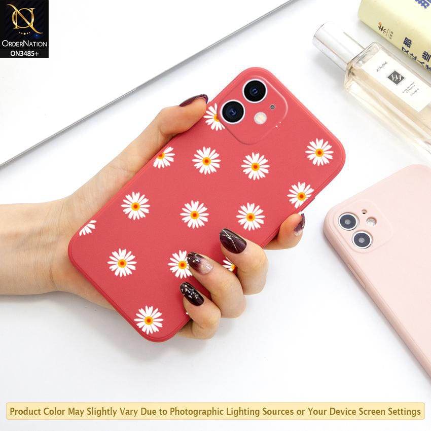iPhone 11 Cover - ONation Daisy Series - HQ Liquid Silicone Elegant Colors Camera Protection Soft Case - Futurestore.pk